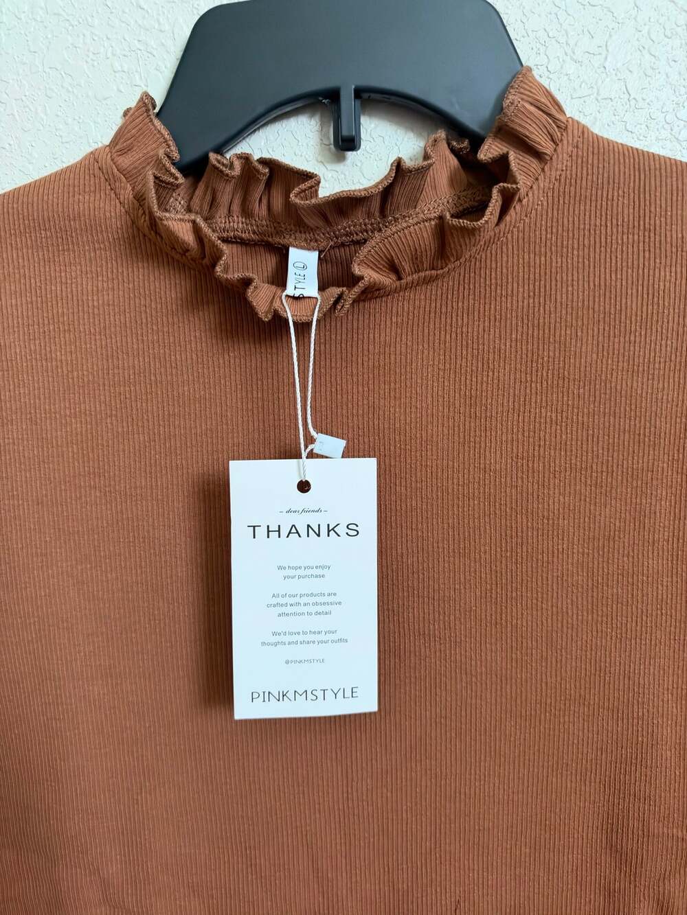 PINKMSTYLE Brown Long Sleeve Bodysuit Size Large